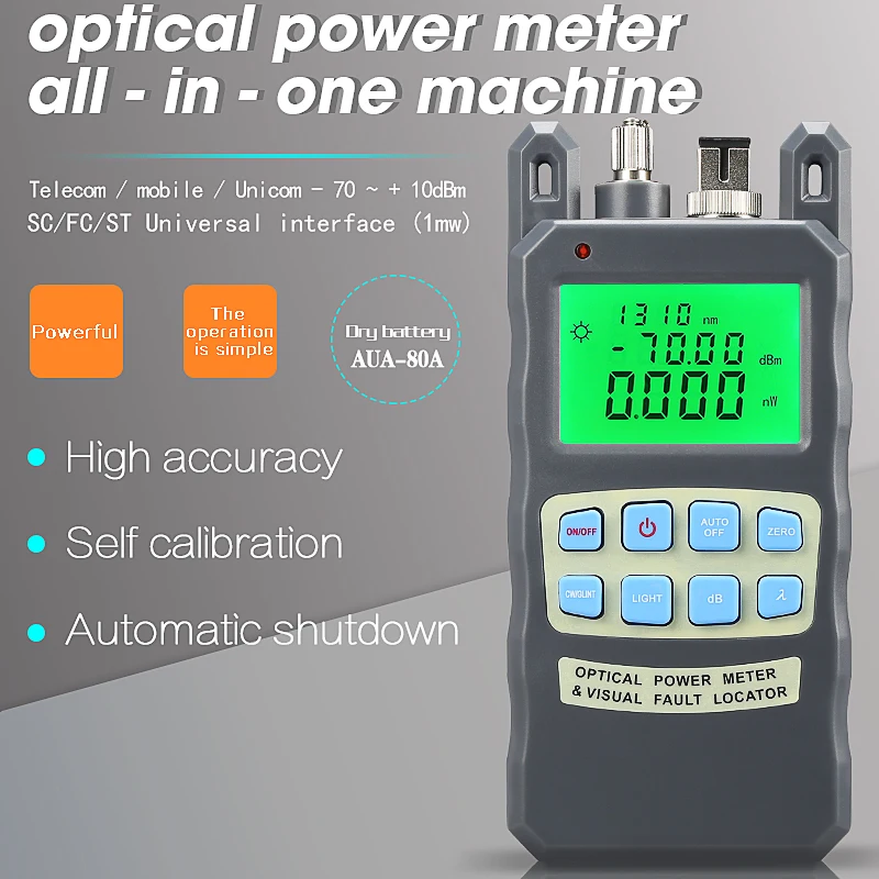All-IN-ONE Optical Power Meter with Visual Fault Locator Optical Fiber Tester 5KM VFL
All-IN-ONE Optical Power Meter with Visual Fault Locator Optical Fiber Tester 5KM VFL