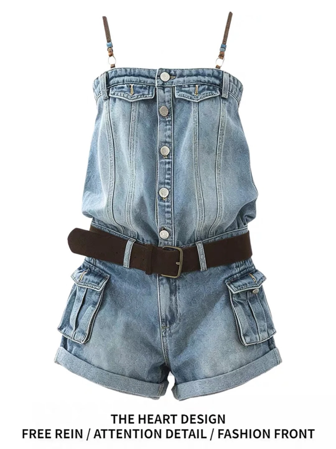 Retro American Blue Overalls Women's Summer Design Spicy Girl Slim Fit Workwear Pants Set Natural Waist Denim Medium Hardness
Retro American Blue Overalls Women's Summer Design Spicy Girl Slim Fit Workwear Pants Set Natural Waist Denim Medium Hardness