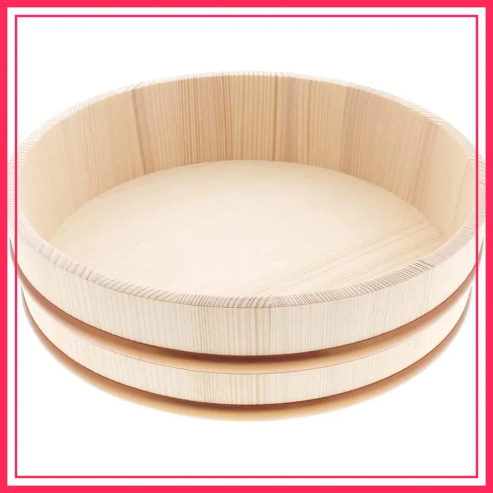 Wooden Hangiri Sushi Rice Mixing Tub 13" - Made of Momi Fir for Authentic Sushi
Wooden Hangiri Sushi Rice Mixing Tub 13" - Made of Momi Fir for Authentic Sushi