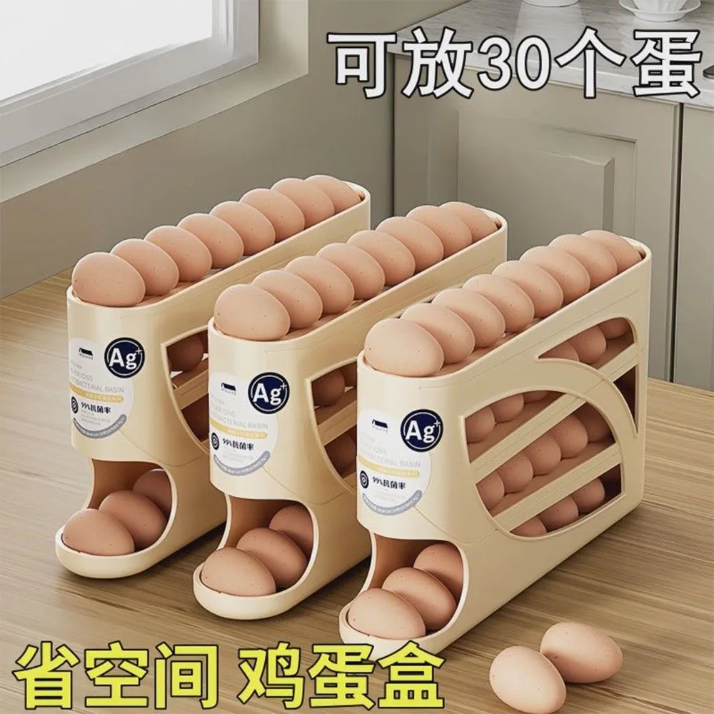 3-Tier Rolling Egg Storage Container for Refrigerator Holds 30 Eggs Organizer Rack Large Capacity Kitchen & Fridge Storage Box
3-Tier Rolling Egg Storage Container for Refrigerator Holds 30 Eggs Organizer Rack Large Capacity Kitchen & Fridge Storage Box