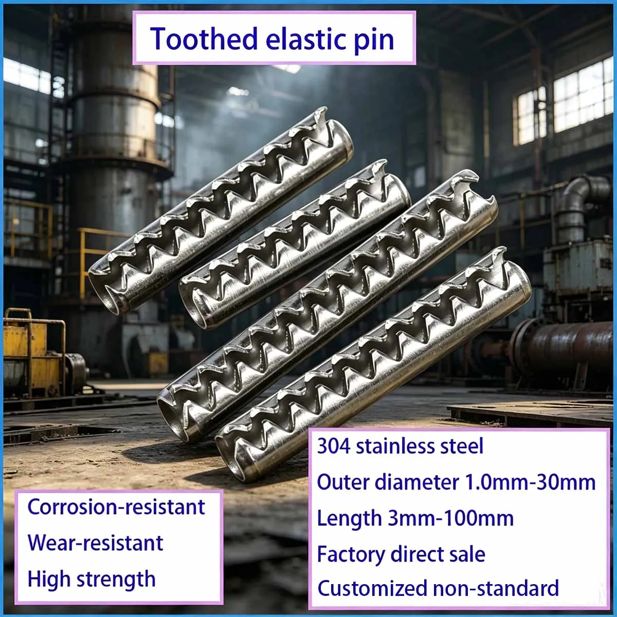 304 Stainless Steel Serrated Elastic Cylindrical Pin, Corrugated Toothed Split Pin M2M2.5M3M4M5M6
304 Stainless Steel Serrated Elastic Cylindrical Pin, Corrugated Toothed Split Pin M2M2.5M3M4M5M6