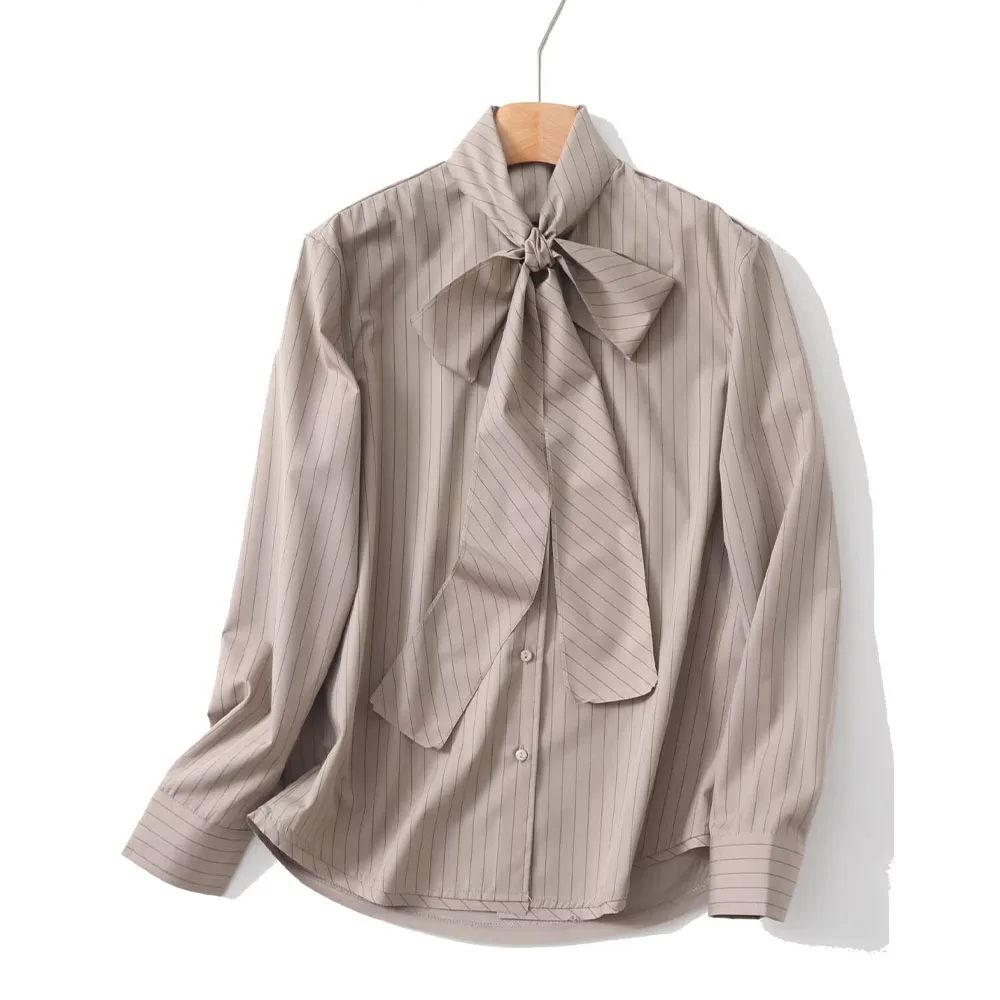 TRAF Women 2025 Spring New Fashion Commuter Striped Elegant Ribbon Shirt Chic Bow Long Sleeve All-match Top Blouses Mujer
TRAF Women 2025 Spring New Fashion Commuter Striped Elegant Ribbon Shirt Chic Bow Long Sleeve All-match Top Blouses Mujer
