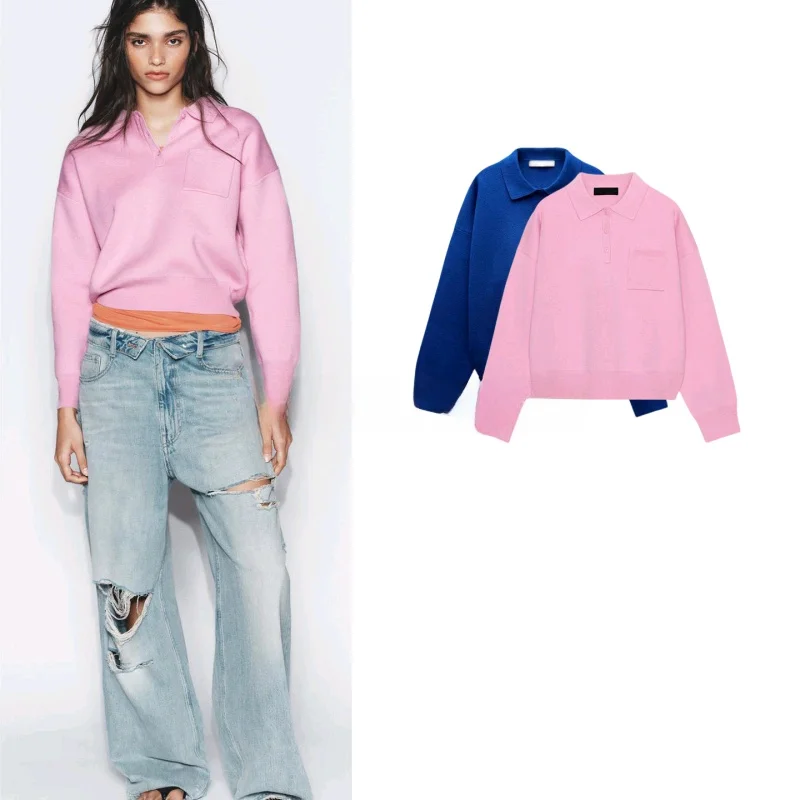 Spring 2026 New Lazy Style Women's Knitted Shirt Long Sleeve with Pocket Casual Loose Fit Polyester Fiber Short Length
Spring 2026 New Lazy Style Women's Knitted Shirt Long Sleeve with Pocket Casual Loose Fit Polyester Fiber Short Length