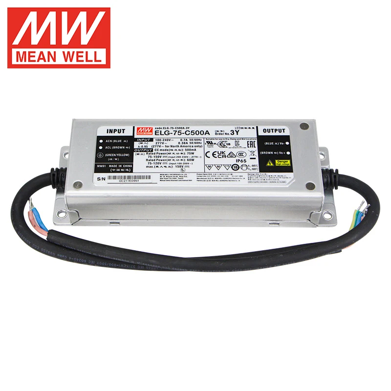 Meanwell ELG 75 Вт 24 В 3Y светодиодный драйвер IP67 постоянное напряжение постоянный ток регулируемый источник питания для светодиодной ленты освещения
Meanwell ELG 75 Вт 24 В 3Y светодиодный драйвер IP67 постоянное напряжение постоянный ток регулируемый источник питания для светодиодной ленты освещения