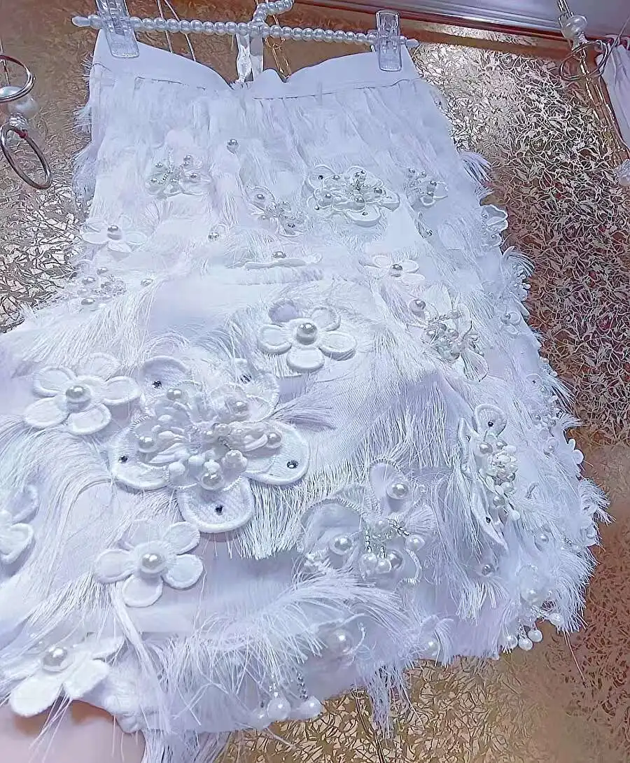 New In Spring 2025 Trend High-End Pearls Beads Tassel Skirts For Women Sweet Chic White Skirt Femme Faldas
New In Spring 2025 Trend High-End Pearls Beads Tassel Skirts For Women Sweet Chic White Skirt Femme Faldas