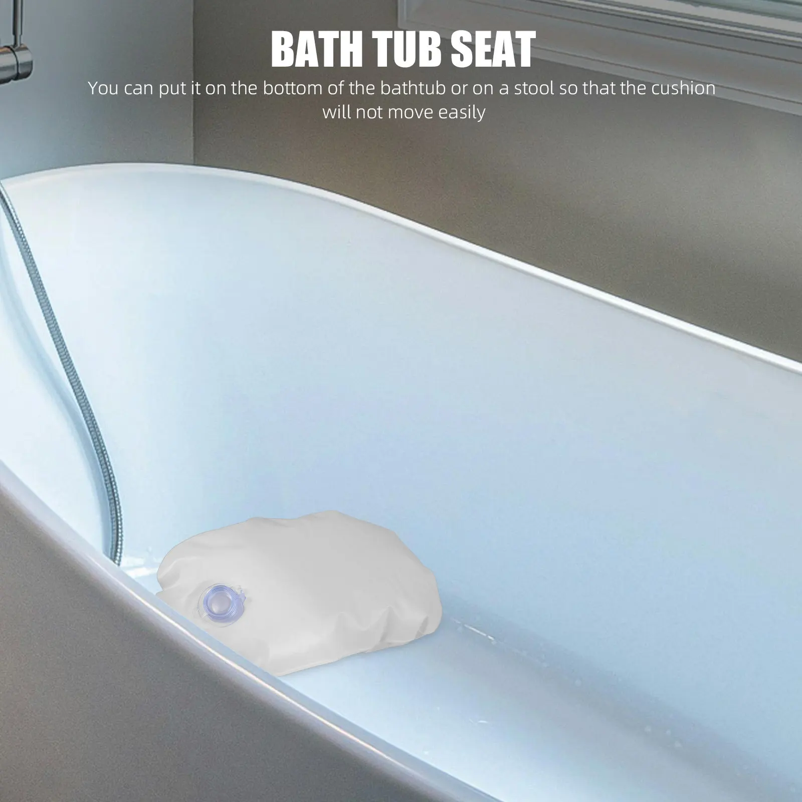 Bathtub Seat Cushion Refillable Water Filling Inflation Design Ergonomic Suction Cup Bottom for Bathtub Stool Indoor Bathroom
Bathtub Seat Cushion Refillable Water Filling Inflation Design Ergonomic Suction Cup Bottom for Bathtub Stool Indoor Bathroom