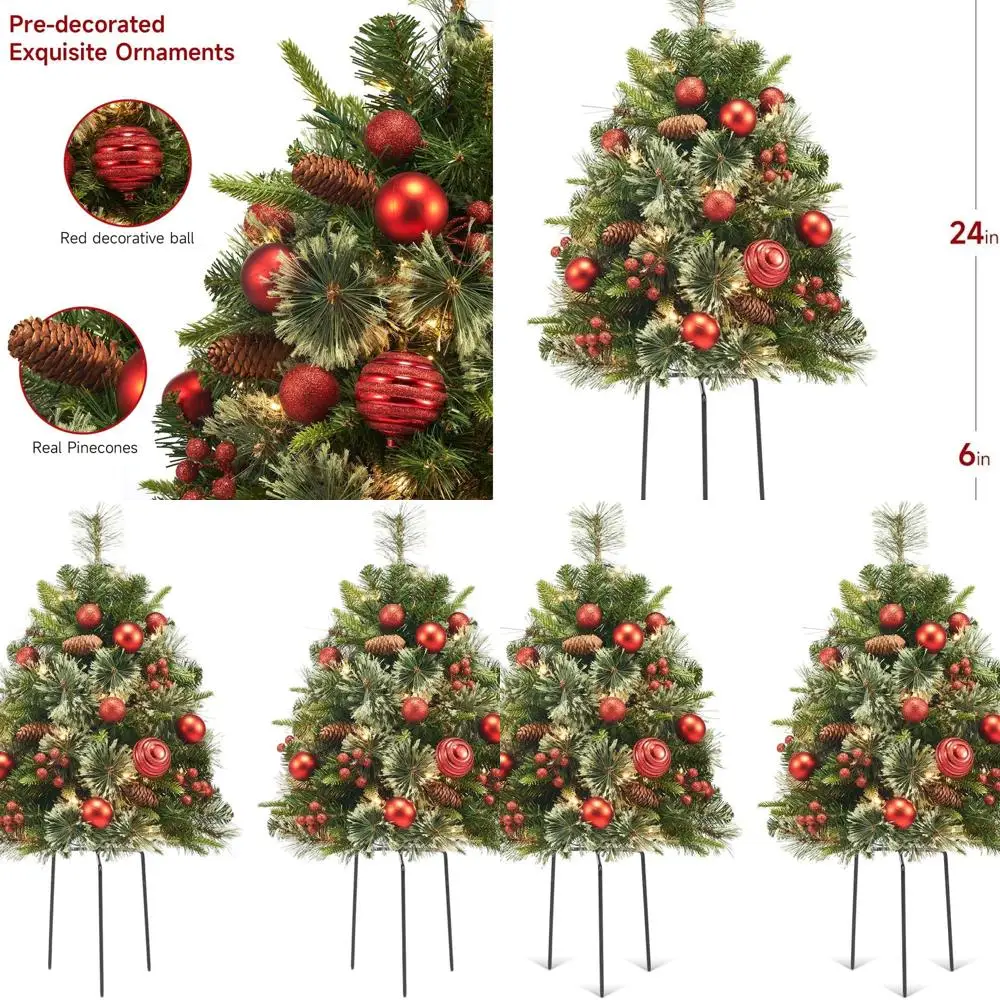 Pre-lit Artificial Christmas Tree, 30 Inch, 50 LED Lights, Realistic Carolina Pine, Pathway Porch Driveway Yard Decor (Red)
Pre-lit Artificial Christmas Tree, 30 Inch, 50 LED Lights, Realistic Carolina Pine, Pathway Porch Driveway Yard Decor (Red)