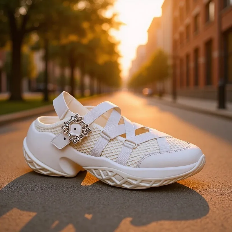 Summer New Women Sandals Exquisite Air Mesh Platform Sandals for Woman Luxury Rhinestone Sneakers Designer Shoes Sandalias Mujer
Summer New Women Sandals Exquisite Air Mesh Platform Sandals for Woman Luxury Rhinestone Sneakers Designer Shoes Sandalias Mujer