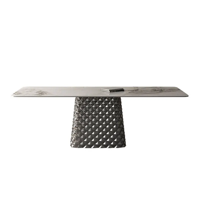 Dining table and chairs modern simple Italian household small apartment stainless steel high-end
Dining table and chairs modern simple Italian household small apartment stainless steel high-end