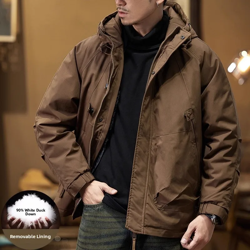 Мужская легкая пуховая куртка свободного кроя для активного отдыха, утепленная, со съемными элементами, большие размеры, американский стиль
Мужская легкая пуховая куртка свободного кроя для активного отдыха, утепленная, со съемными элементами, большие размеры, американский стиль