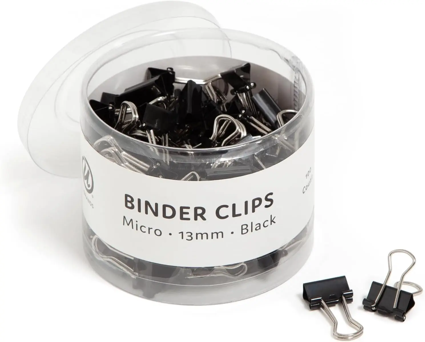 Micro Binder Clips, 1/2-Inch, Holds 1/5-Inch Paper, Black/Silver, 100-Pack
Micro Binder Clips, 1/2-Inch, Holds 1/5-Inch Paper, Black/Silver, 100-Pack