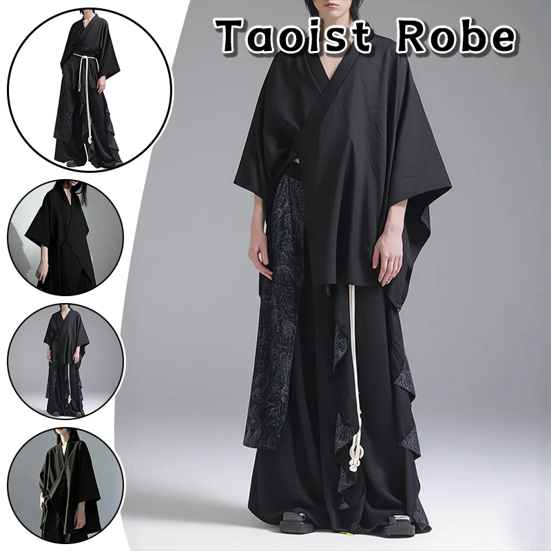 Japanese Retro Kimono Coat Wide Sleeve Taoist Robe with Obi Belt Fashion Casual Shirt for Cosplay Hanfu Style Cardigan for Women
Japanese Retro Kimono Coat Wide Sleeve Taoist Robe with Obi Belt Fashion Casual Shirt for Cosplay Hanfu Style Cardigan for Women