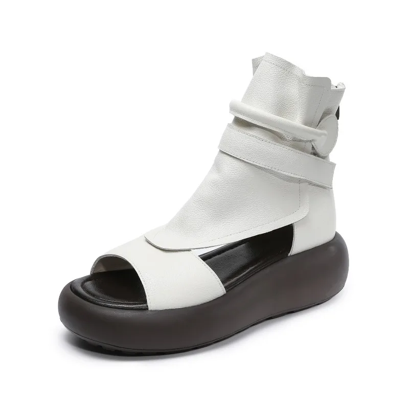 5.5cm Top Soft Cowhide Roman Sandals Summer Boots 2026 New Hollow Fish Mouth Sandals Thick Sole Women Heighten Sandals Tide
5.5cm Top Soft Cowhide Roman Sandals Summer Boots 2026 New Hollow Fish Mouth Sandals Thick Sole Women Heighten Sandals Tide