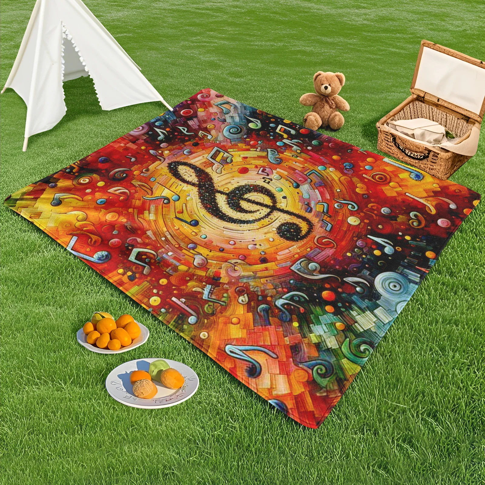 Colorful Music Note Design With Red And Yellow Accents Outdoor Blanket For Camping Picnic And Beach Relaxation Essentials
Colorful Music Note Design With Red And Yellow Accents Outdoor Blanket For Camping Picnic And Beach Relaxation Essentials