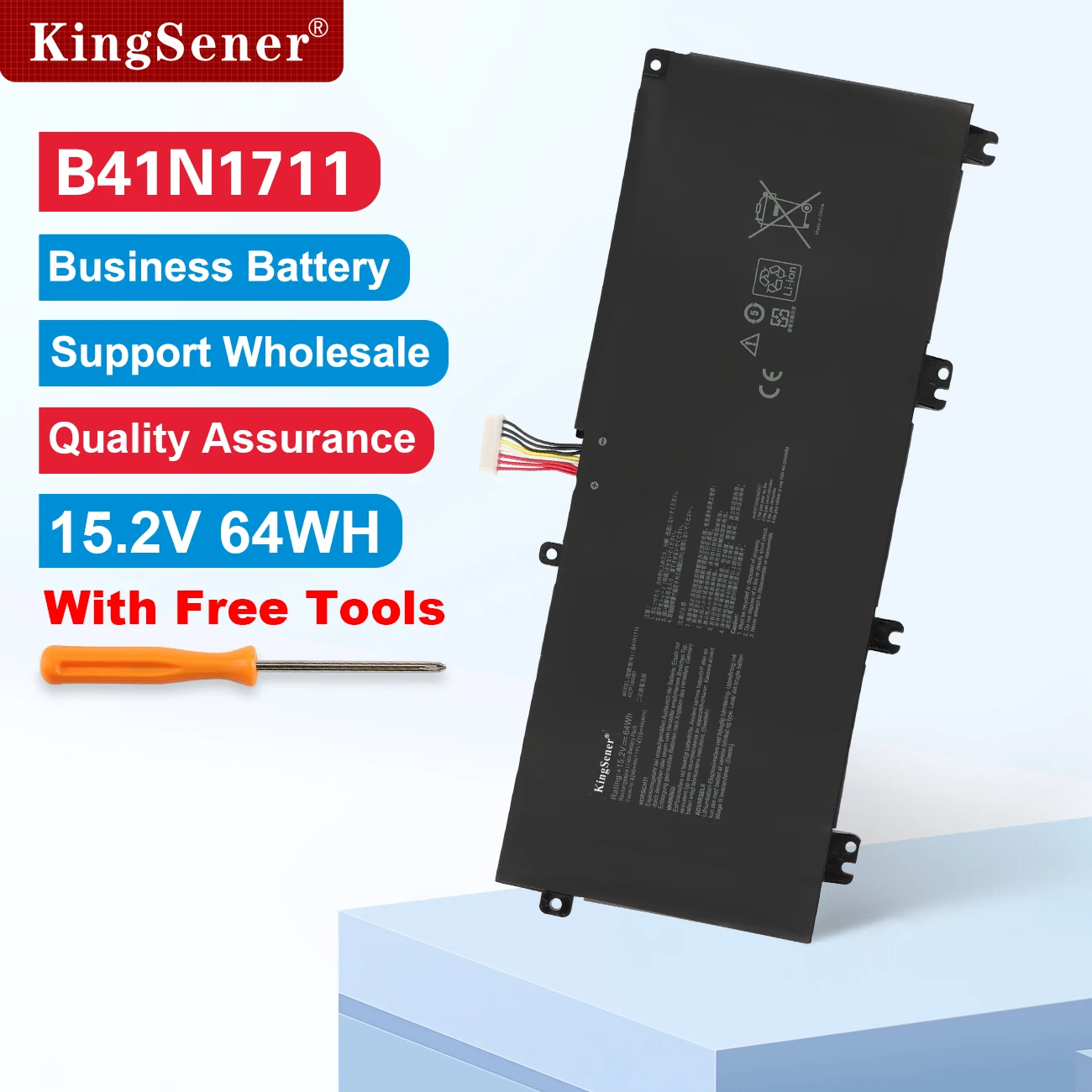 KingSener B41N1711 Аккумулятор для ноутбука ASUS Strix GL703VD GL703VM GL503VD GL503VM FX503V FX705DT FX705DD FX705DU B41BN95 64 Втч
KingSener B41N1711 Аккумулятор для ноутбука ASUS Strix GL703VD GL703VM GL503VD GL503VM FX503V FX705DT FX705DD FX705DU B41BN95 64 Втч