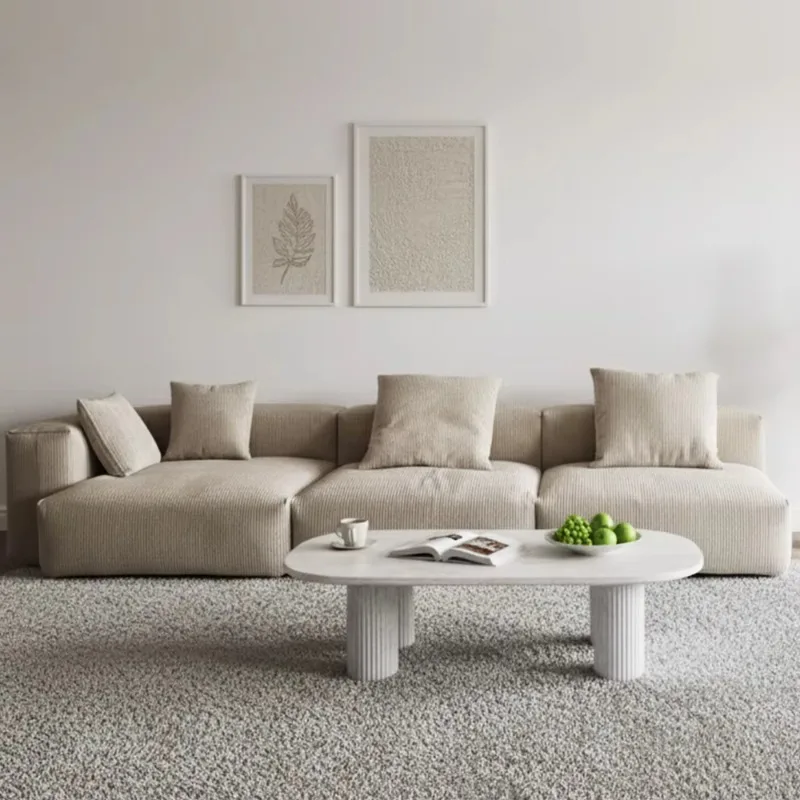 Compact modular sofa set L-shaped corduroy fabric combination sofa for small apartment living room
Compact modular sofa set L-shaped corduroy fabric combination sofa for small apartment living room