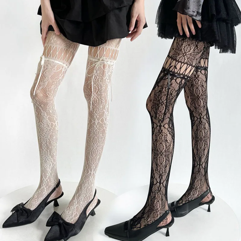 Mesh Fishnet Lace Tights Women Girls Y2K Punk Gothic Black White Stockings Sexy Bowknot Tie Strap Bottoming JK Uniform Pantyhose
Mesh Fishnet Lace Tights Women Girls Y2K Punk Gothic Black White Stockings Sexy Bowknot Tie Strap Bottoming JK Uniform Pantyhose