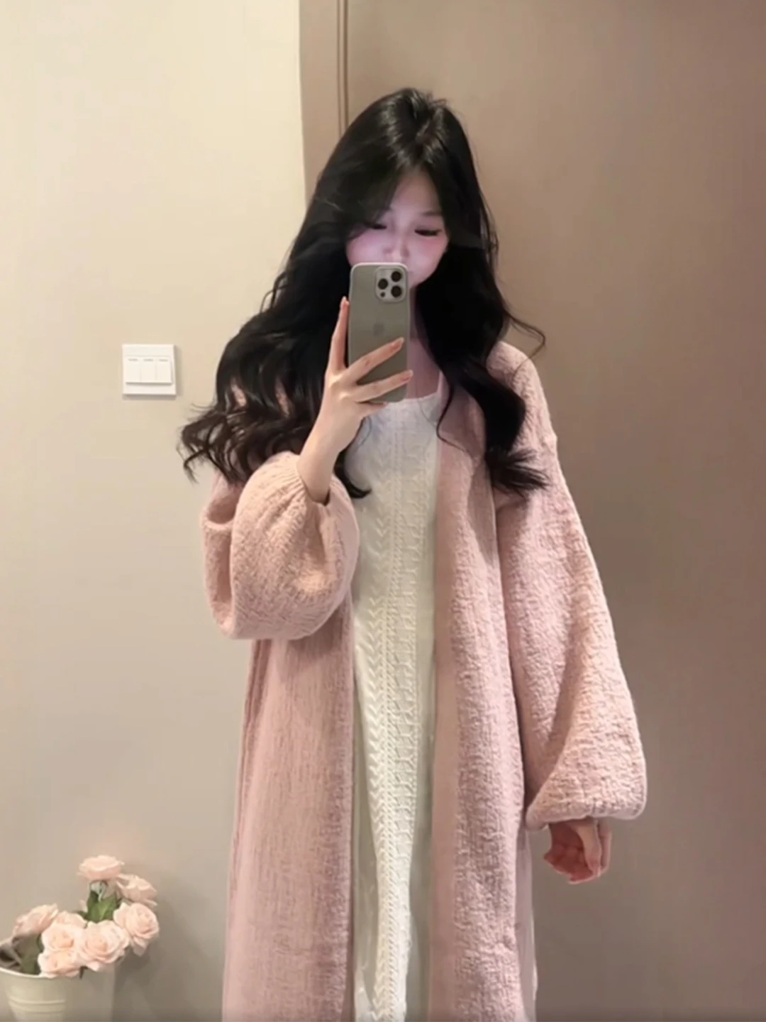 Autumn Winter Women's Long Knitted Sweater Coat Lace Dress Lazy Style Set Large Size Pink Comfortable Loose Fit Fashionable
Autumn Winter Women's Long Knitted Sweater Coat Lace Dress Lazy Style Set Large Size Pink Comfortable Loose Fit Fashionable