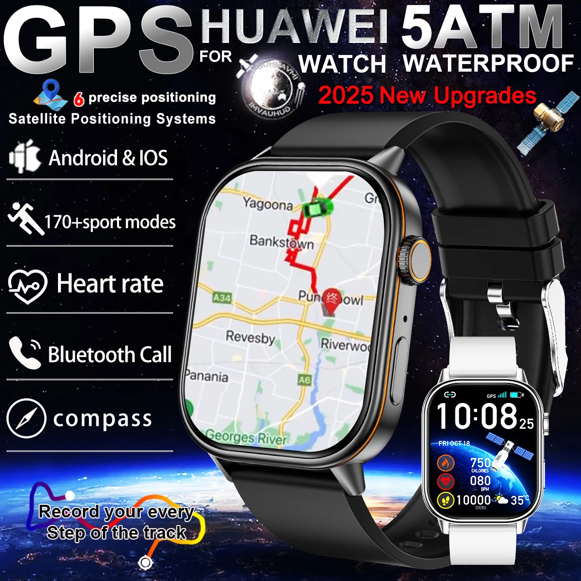 Новинка 2025 года, военные встроенные GPS-компасные умные часы для мужчин, 5 атм, водонепроницаемые, Bluetooth, пульс, пульс, 178 + спортивный режим, часы для HUAWEI
Новинка 2025 года, военные встроенные GPS-компасные умные часы для мужчин, 5 атм, водонепроницаемые, Bluetooth, пульс, пульс, 178 + спортивный режим, часы для HUAWEI