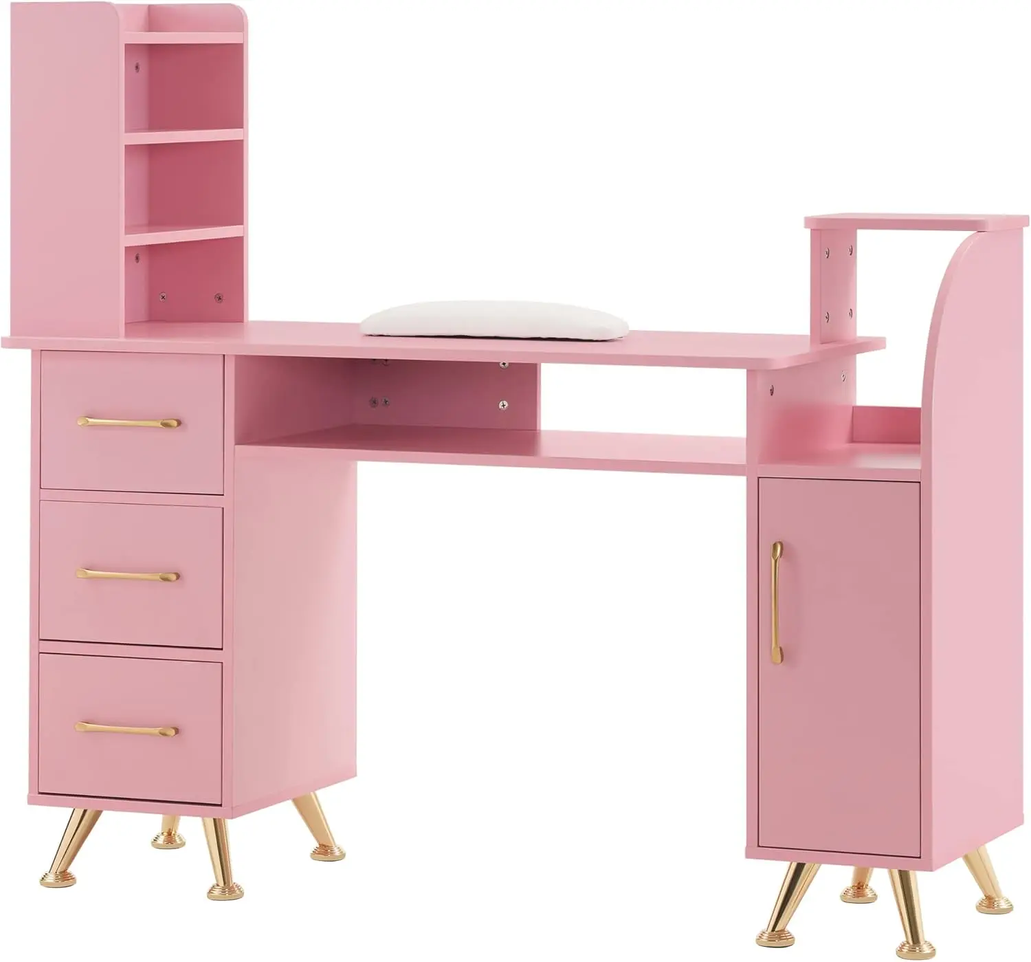 Manicure Table Makeup Dressing Station Nail Desk with Wrist Cushion Beauty Workstation Salon Storage Equipment 2636 Pink
Manicure Table Makeup Dressing Station Nail Desk with Wrist Cushion Beauty Workstation Salon Storage Equipment 2636 Pink