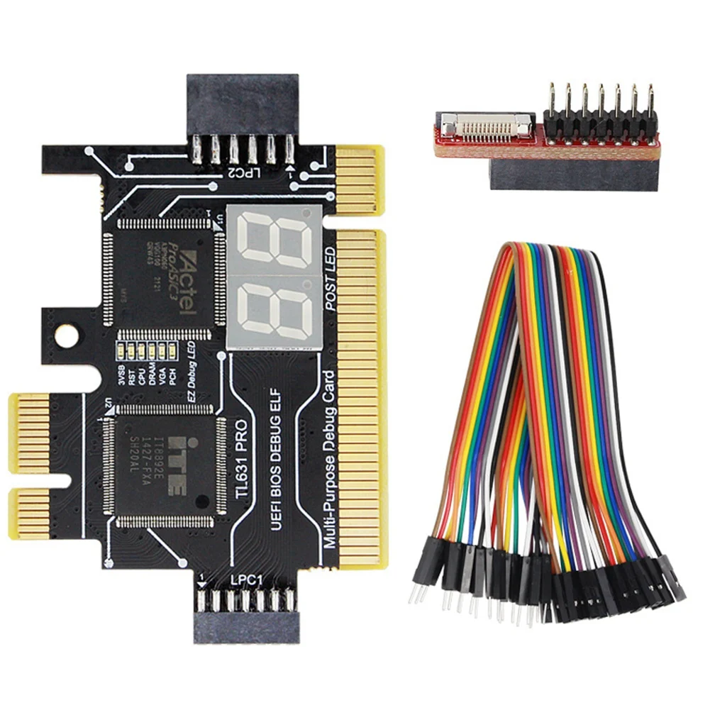 TL631 PRO Универсальная диагностическая карта PCI для ноутбука PC PCI-E Mini LPC Диагностический анализатор материнской платы Тестер Отладочные карты_N22R
TL631 PRO Универсальная диагностическая карта PCI для ноутбука PC PCI-E Mini LPC Диагностический анализатор материнской платы Тестер Отладочные карты_N22R