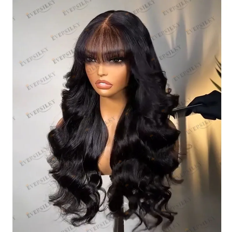 Afro Black Women Remy Human Hair Body Wave Long 26Inch Full Lace Wigs with Bangs Glueless Natural Fringe 13x6 Lace Front Wigs
Afro Black Women Remy Human Hair Body Wave Long 26Inch Full Lace Wigs with Bangs Glueless Natural Fringe 13x6 Lace Front Wigs