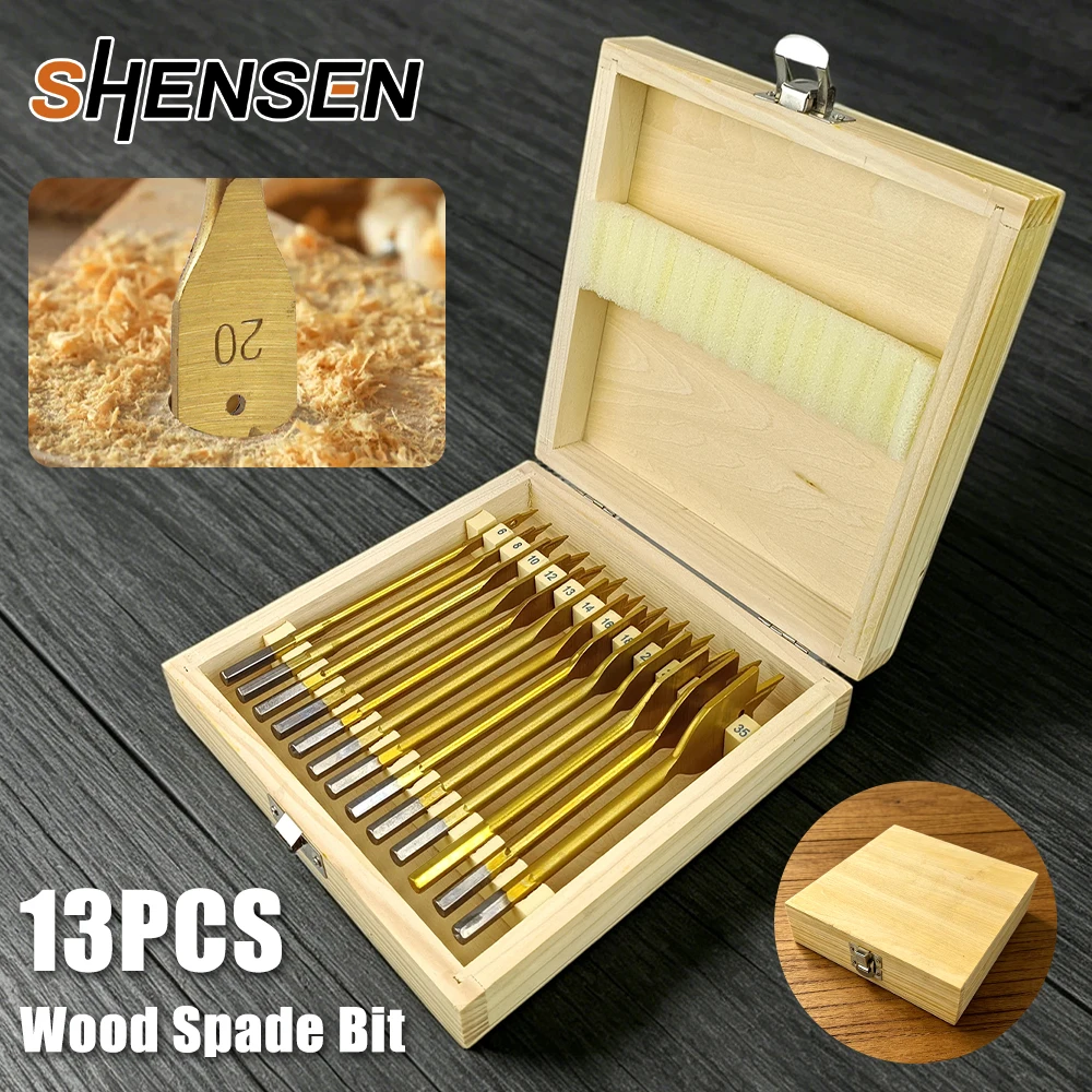 13Pcs Wood Spade Drill Bit Set 6-35mm Hex Shank Flat Drill for Wood PVC Panel Drilling
13Pcs Wood Spade Drill Bit Set 6-35mm Hex Shank Flat Drill for Wood PVC Panel Drilling