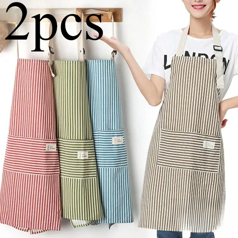 2pcsStriped Apron With Pockets Adjustable Bib Apron Cotton Linen Cute Bib Apron Women's Kitchen Cooking Painting Handmade Baking
2pcsStriped Apron With Pockets Adjustable Bib Apron Cotton Linen Cute Bib Apron Women's Kitchen Cooking Painting Handmade Baking