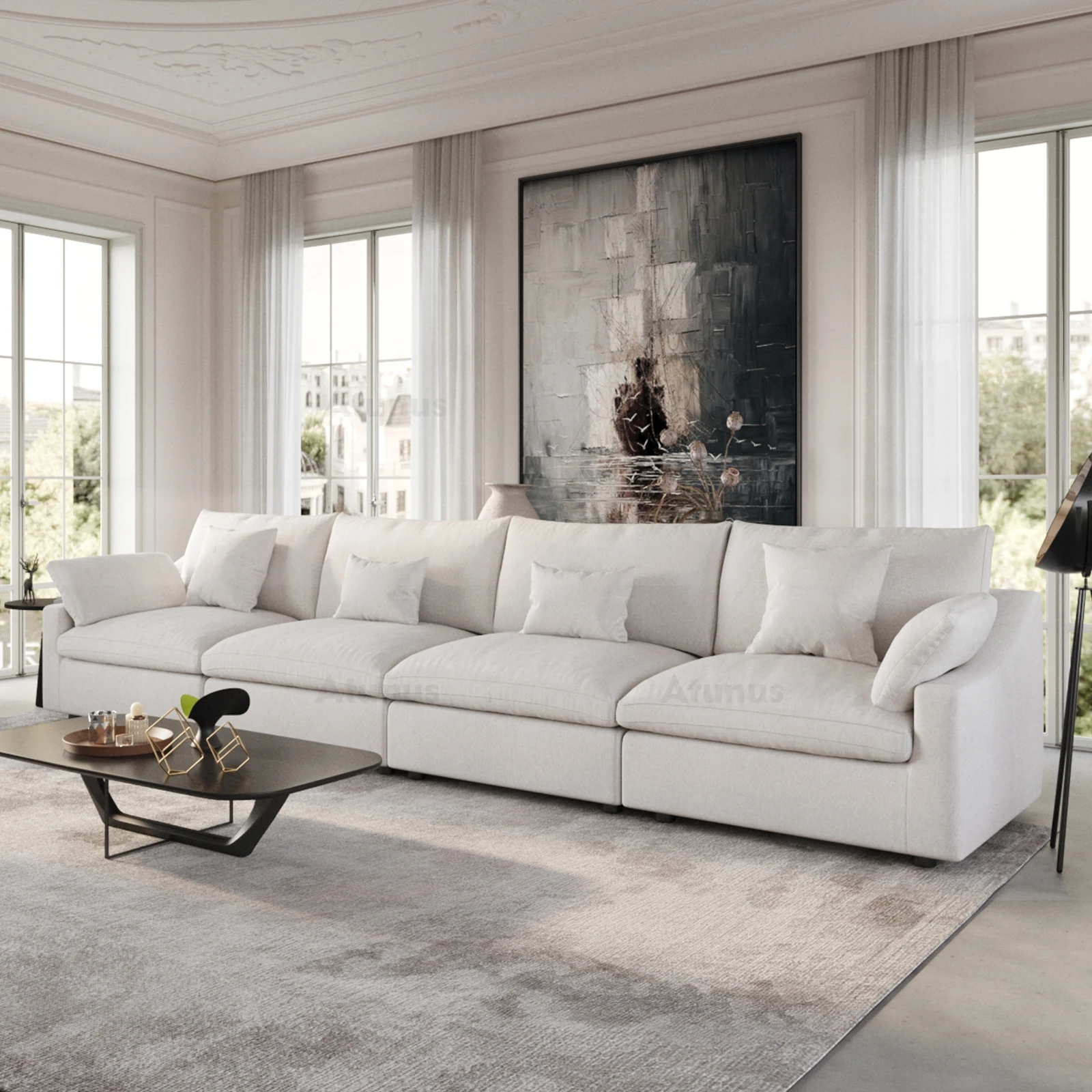 ATUNUS USA in Stock Drop Shipping Chenille Linen Mix Fabric Living Room Nordic Cloud White Modular Sectional Couch Sofa Set
ATUNUS USA in Stock Drop Shipping Chenille Linen Mix Fabric Living Room Nordic Cloud White Modular Sectional Couch Sofa Set