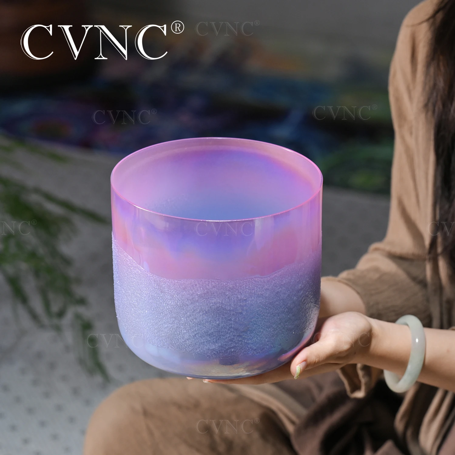 CVNC 7 Inch Neon Flowing Sand Clear Cosmic Light Quartz Crystal Singing Bowl for Meditation and Sound Healing with mallet
CVNC 7 Inch Neon Flowing Sand Clear Cosmic Light Quartz Crystal Singing Bowl for Meditation and Sound Healing with mallet