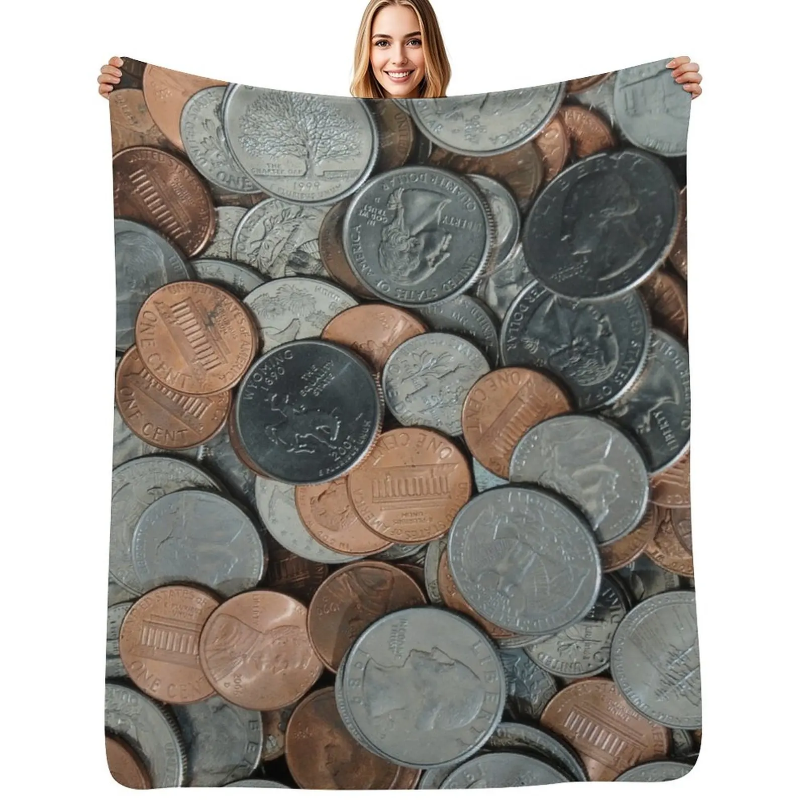 Pile of American Coins Throw Blanket Soft Breathable Blanket for Night Sleeping
Pile of American Coins Throw Blanket Soft Breathable Blanket for Night Sleeping