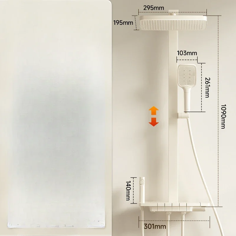 *Milk white smart digital shower set shower household bathroom large top spray refined copper shower
*Milk white smart digital shower set shower household bathroom large top spray refined copper shower