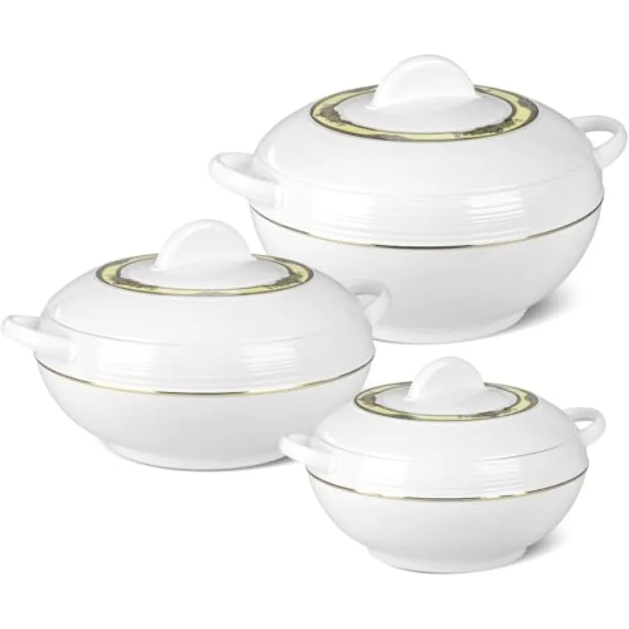 Ambiente King Insulated Casserole Dish with Lid - 3pc Set Hot Pot Food Warmer/Cooler - Thermal Soup, Salad Serving Bowl - Stain
Ambiente King Insulated Casserole Dish with Lid - 3pc Set Hot Pot Food Warmer/Cooler - Thermal Soup, Salad Serving Bowl - Stain