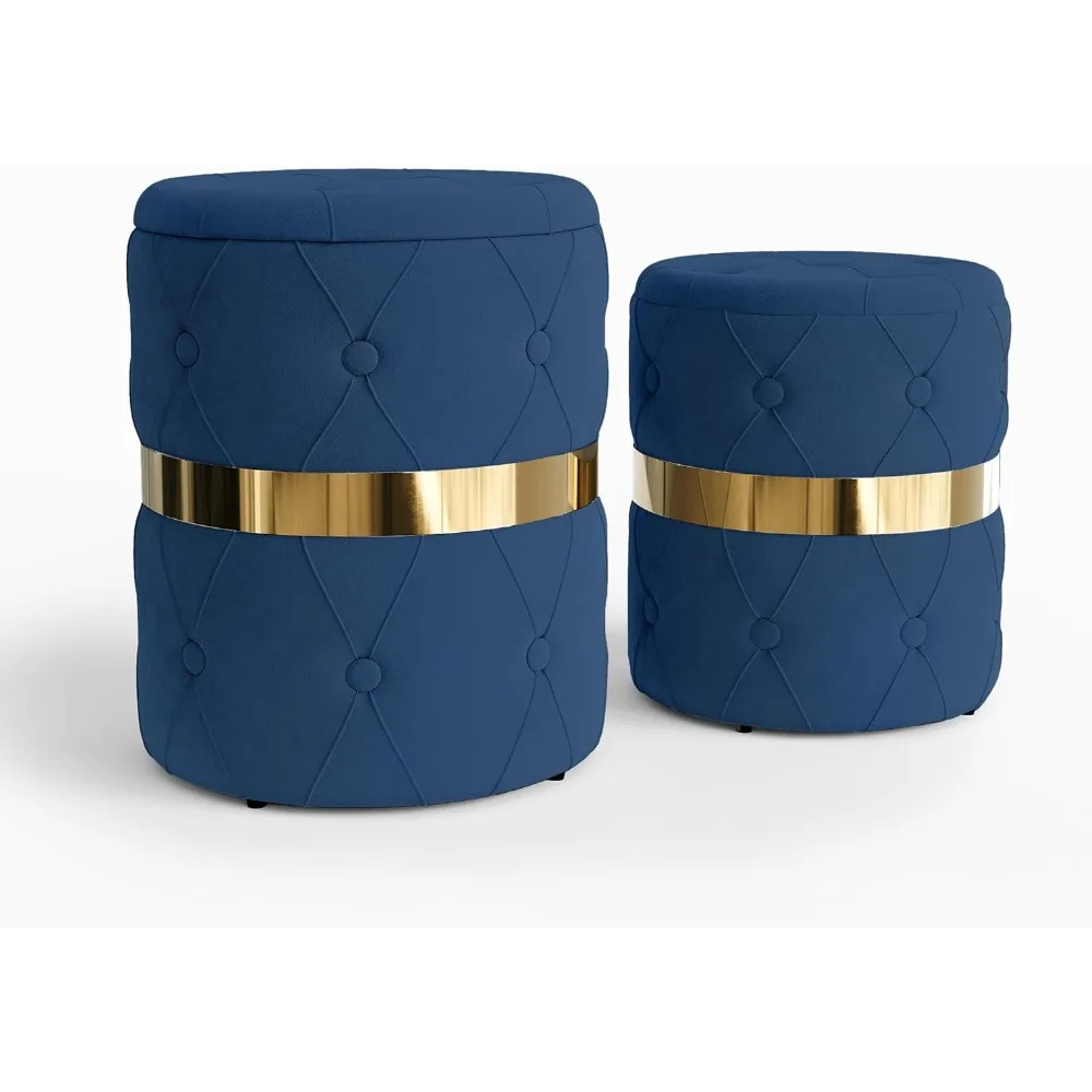 Round Storage Ottoman Set of 2, Fully Assembled Velvet Vanity Stool Chair, Large Storage Foot Stool, Support 200lbs Padded Seat.
Round Storage Ottoman Set of 2, Fully Assembled Velvet Vanity Stool Chair, Large Storage Foot Stool, Support 200lbs Padded Seat.