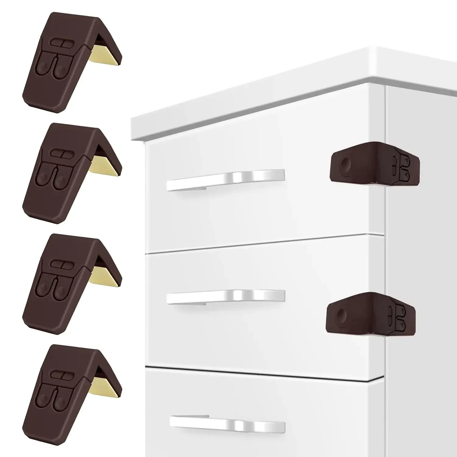 Childproof Cabinet Locks 4-Pack Secure Drawer Safety Latches with Strong Adhesive for Doors & Cabinets
Childproof Cabinet Locks 4-Pack Secure Drawer Safety Latches with Strong Adhesive for Doors & Cabinets