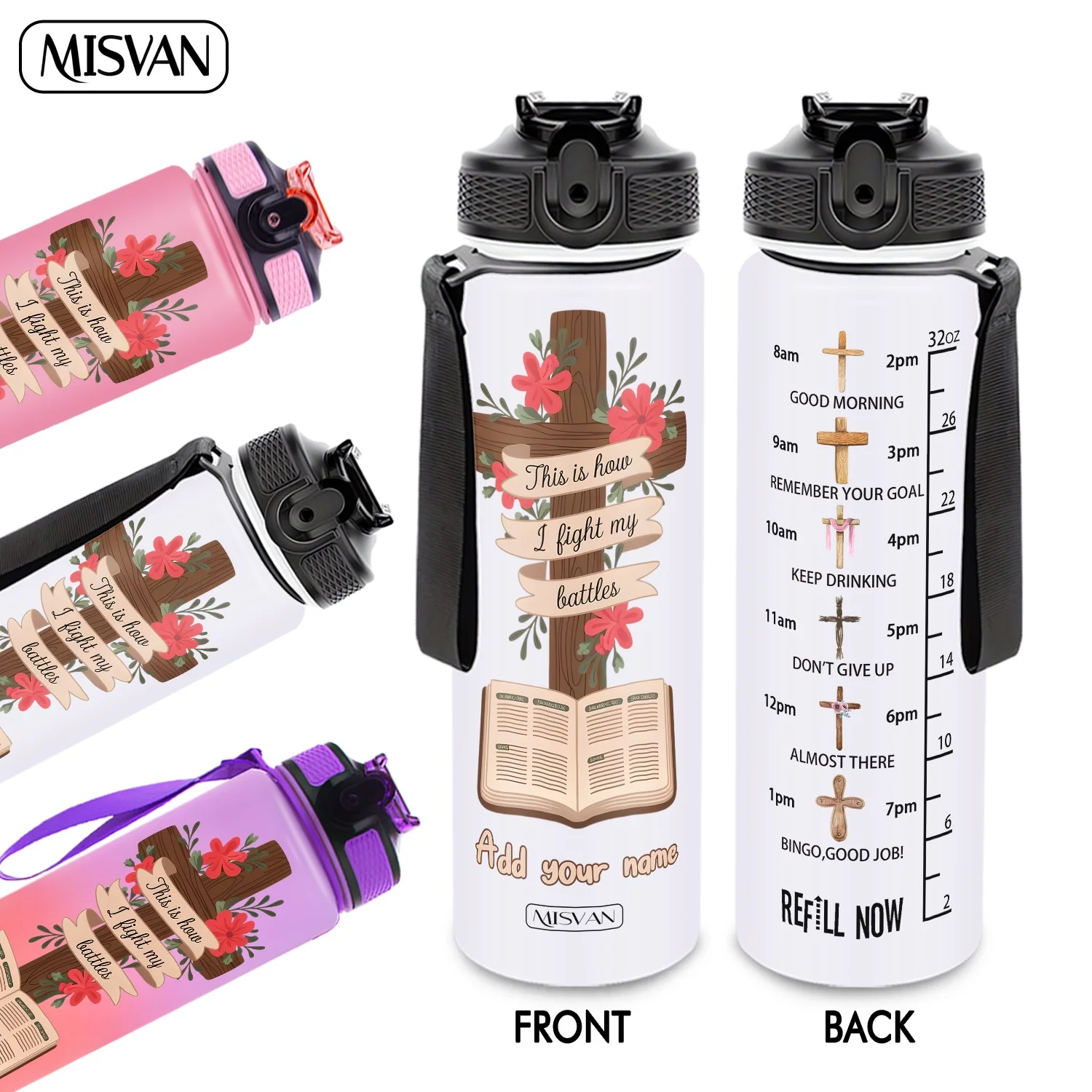 Бутылка для воды 32 унции с индивидуальным именем, дизайн с крестом, Библией и цветами, для ежедневного увлажнения, для спортзала, активного отдыха и велоспорта
Бутылка для воды 32 унции с индивидуальным именем, дизайн с крестом, Библией и цветами, для ежедневного увлажнения, для спортзала, активного отдыха и велоспорта