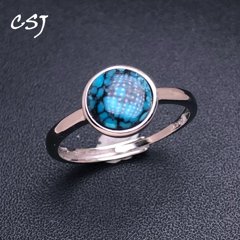 Elegant Natural Turquoise Ring 925 Sterling Silver Gemstone Round 8mm for Women Lady Birthday Party Jewelry Gift
Elegant Natural Turquoise Ring 925 Sterling Silver Gemstone Round 8mm for Women Lady Birthday Party Jewelry Gift