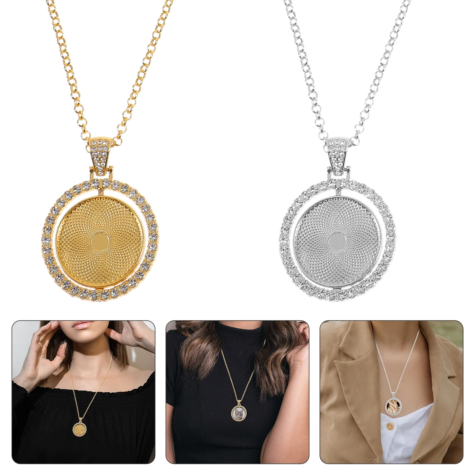 2pcs Sublimation Metal Necklace Blanks Round Blank Chassis Adjustable Chain Light Weight Rustproof Diy Photo Print Necklace For
2pcs Sublimation Metal Necklace Blanks Round Blank Chassis Adjustable Chain Light Weight Rustproof Diy Photo Print Necklace For