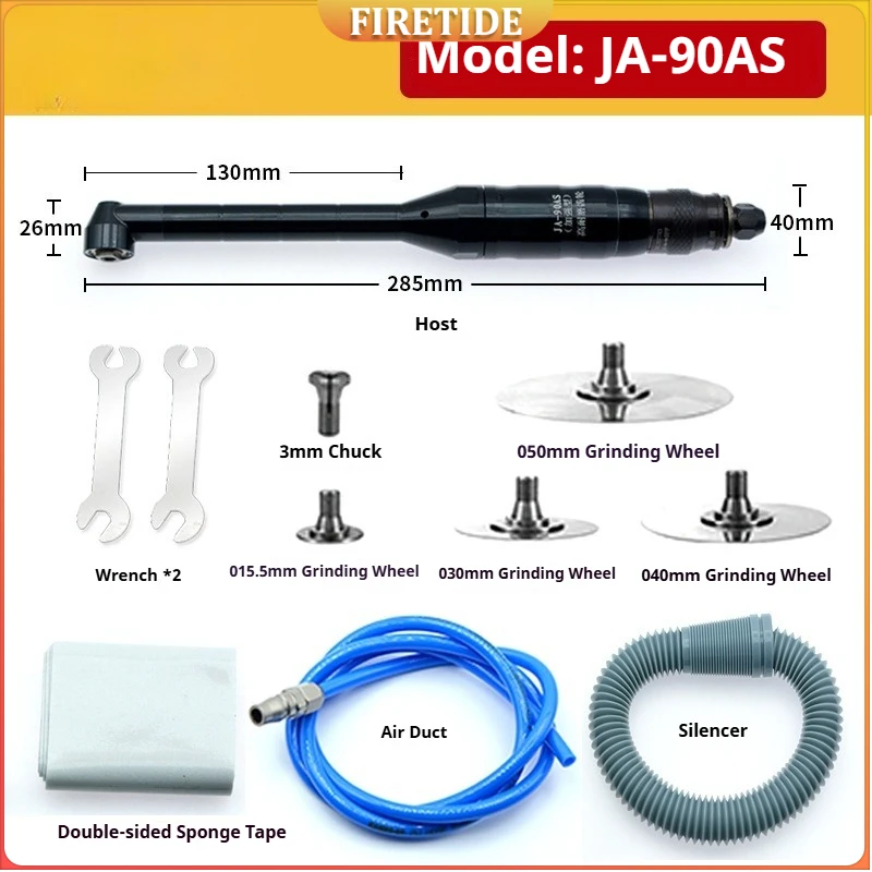 130mm Extended Industrial Grade Pneumatic Elbow Grinder JA-90AS Mould Deep Cavity Wear-resistant Polishing Machine 3mm Chunk
130mm Extended Industrial Grade Pneumatic Elbow Grinder JA-90AS Mould Deep Cavity Wear-resistant Polishing Machine 3mm Chunk