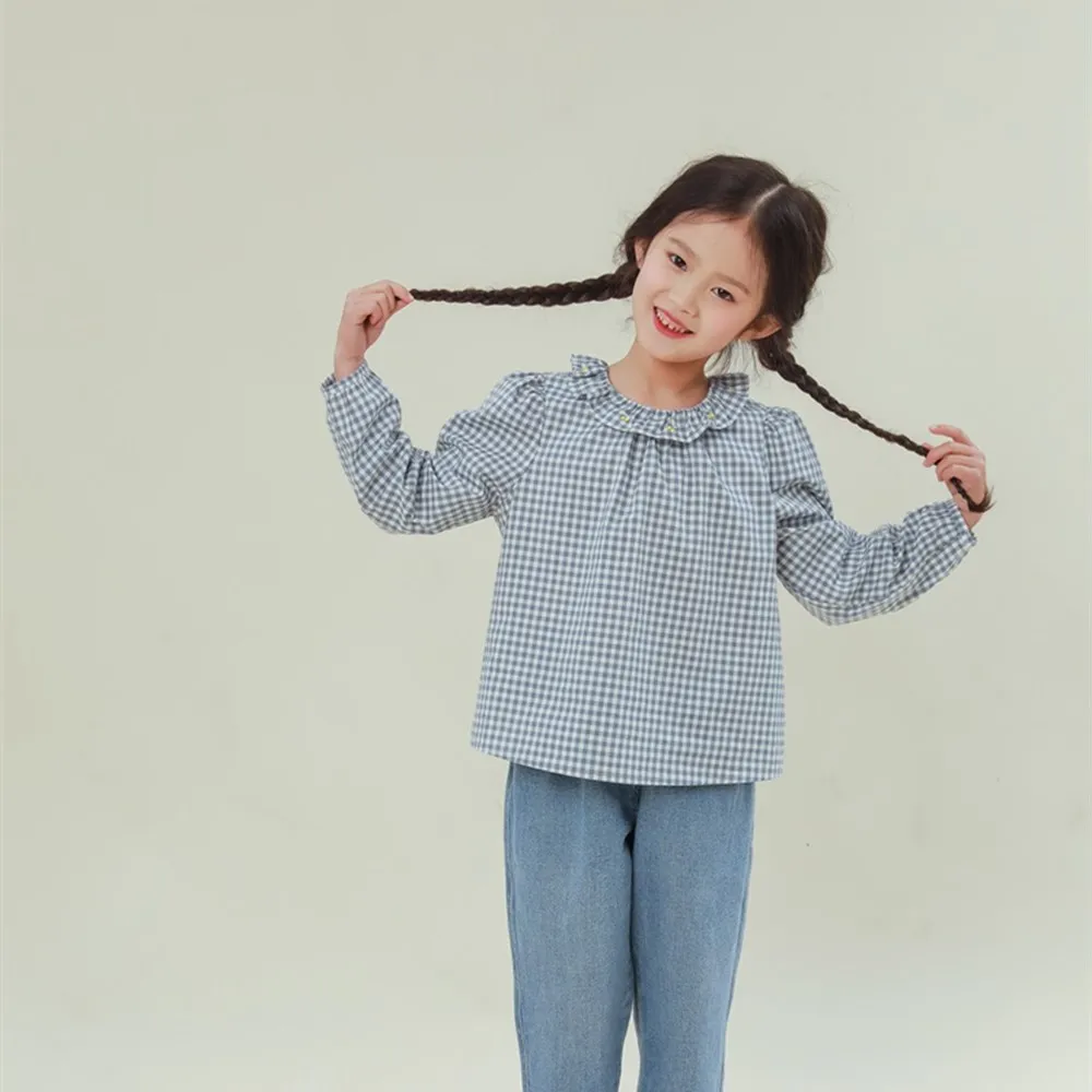 kids girl clothes baby tops cotton t-shirts check pattern Cherry embroidered ruffle collar girls Blouse
kids girl clothes baby tops cotton t-shirts check pattern Cherry embroidered ruffle collar girls Blouse