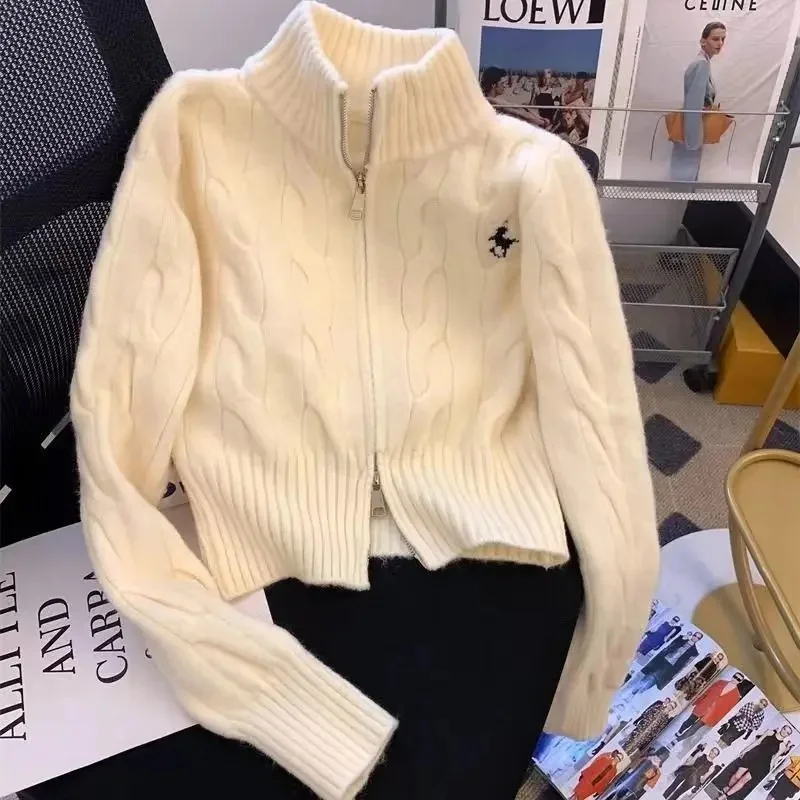 Versatile Retro Zipper Stand Up Collar Sweater Jacket for Autumn and Winter, Unique Embroidery Knit Cardigan, College Top
Versatile Retro Zipper Stand Up Collar Sweater Jacket for Autumn and Winter, Unique Embroidery Knit Cardigan, College Top