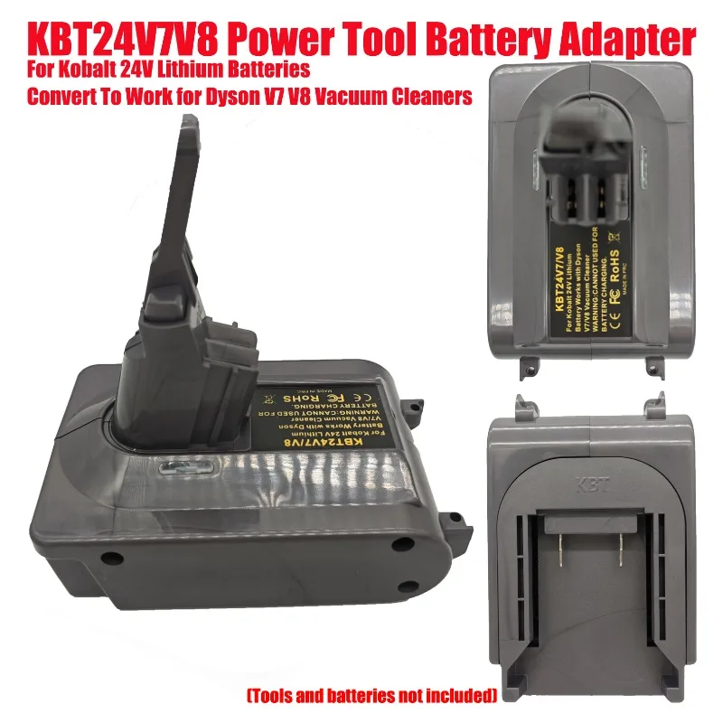KBT24V7V8 Power Tool Battery Adapter Converter for Kobalt 24V Lithium Batteries Convert To Work for Dyson V7 V8 Vacuum Cleaners
KBT24V7V8 Power Tool Battery Adapter Converter for Kobalt 24V Lithium Batteries Convert To Work for Dyson V7 V8 Vacuum Cleaners