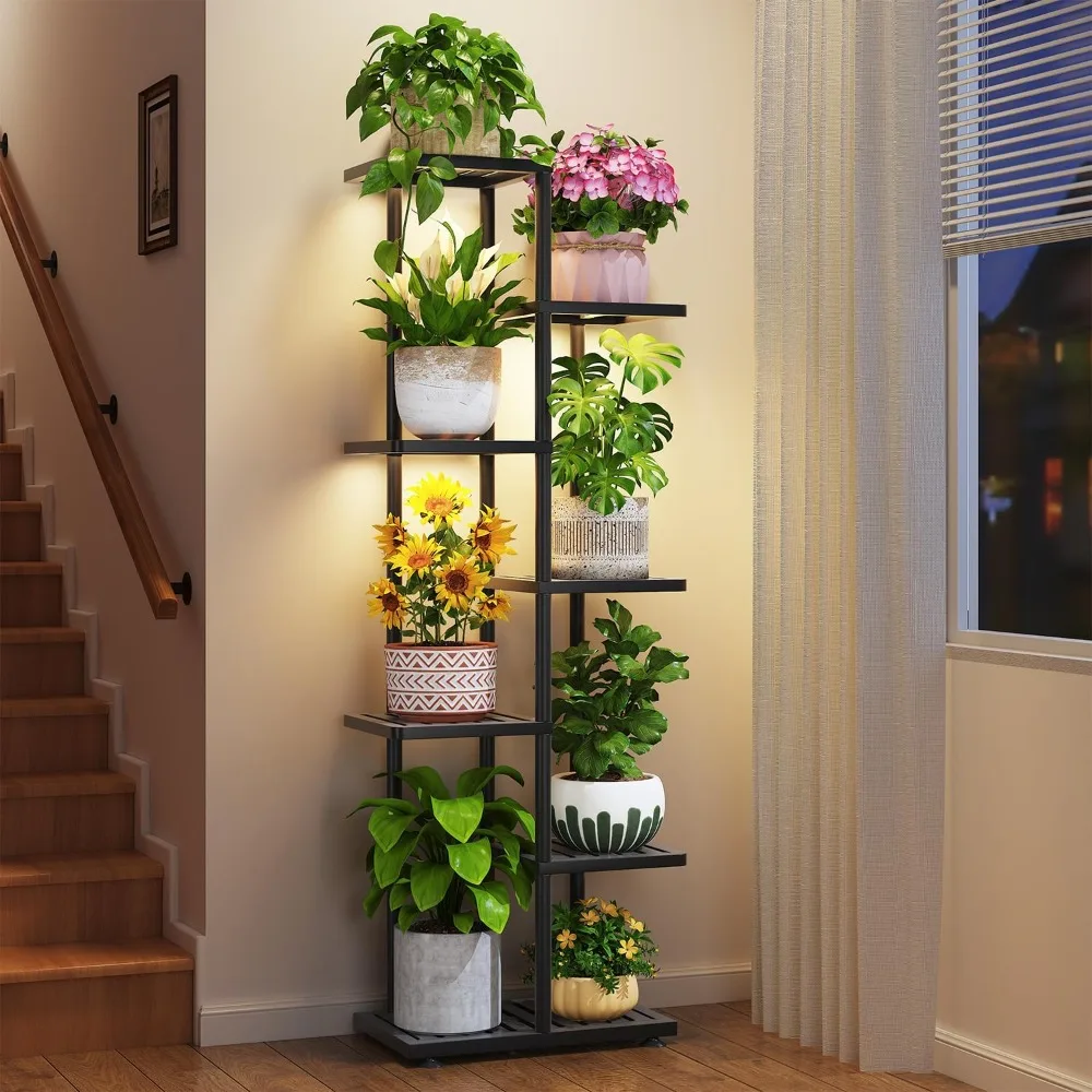LASZOLA 6 Tier Plant Stand Indoors Outdoors with Light for Large Heavy Duty Planter, Black Metal Tall Flower Holder Rack for Mod
LASZOLA 6 Tier Plant Stand Indoors Outdoors with Light for Large Heavy Duty Planter, Black Metal Tall Flower Holder Rack for Mod