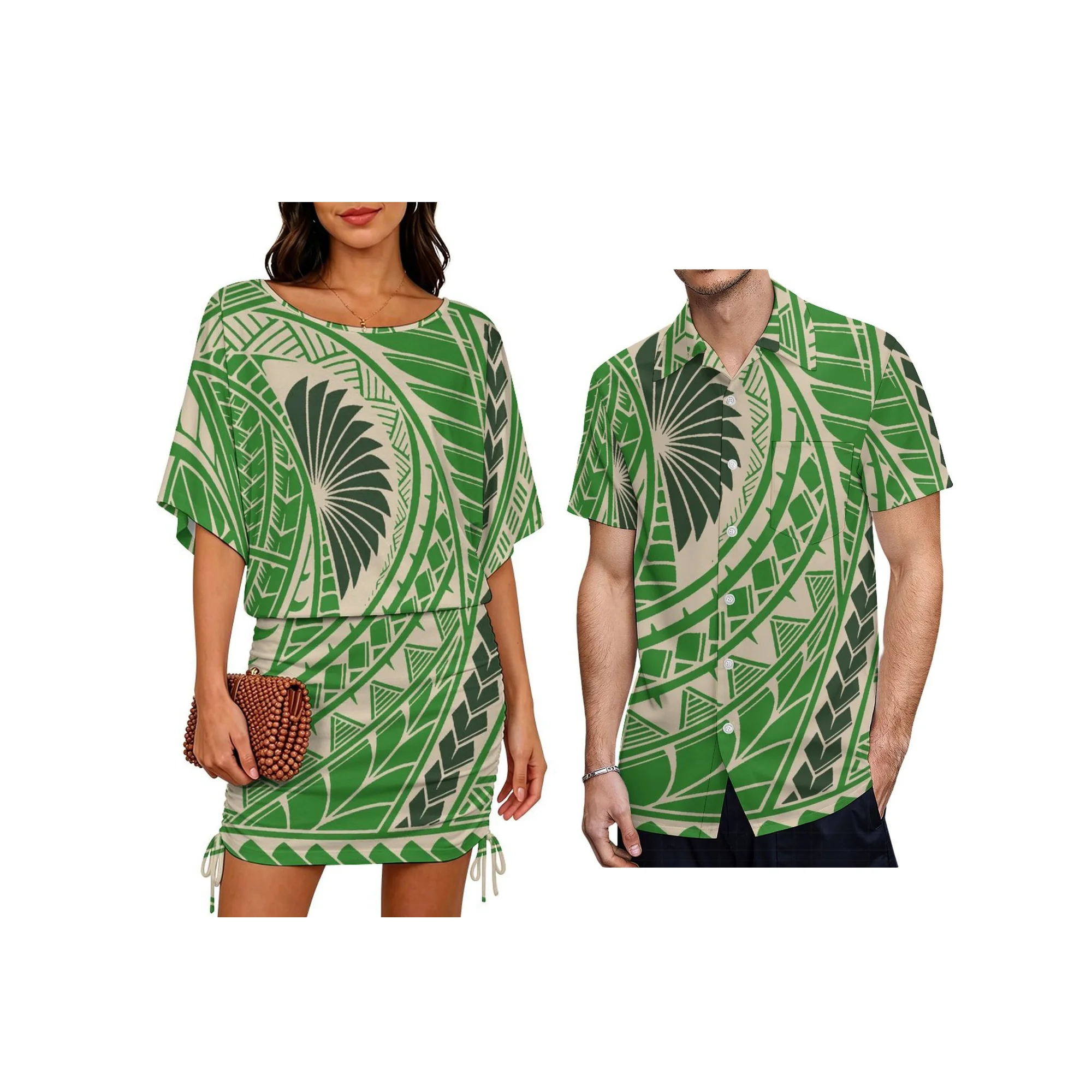 Custom Ladies batwing pleated Dress Match Aloha Mens Hard Collar Casual Shirt Plus Size Hawaii Design Couple Clothing 2pcs
Custom Ladies batwing pleated Dress Match Aloha Mens Hard Collar Casual Shirt Plus Size Hawaii Design Couple Clothing 2pcs