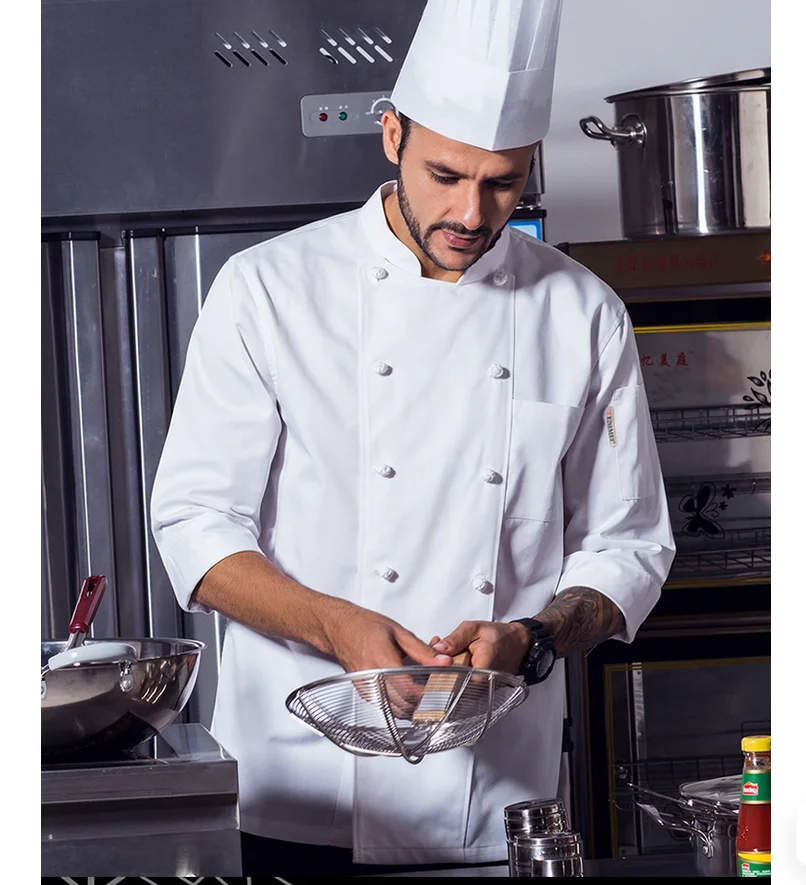 Four season chef workwear set with three quarter sleeves
Four season chef workwear set with three quarter sleeves