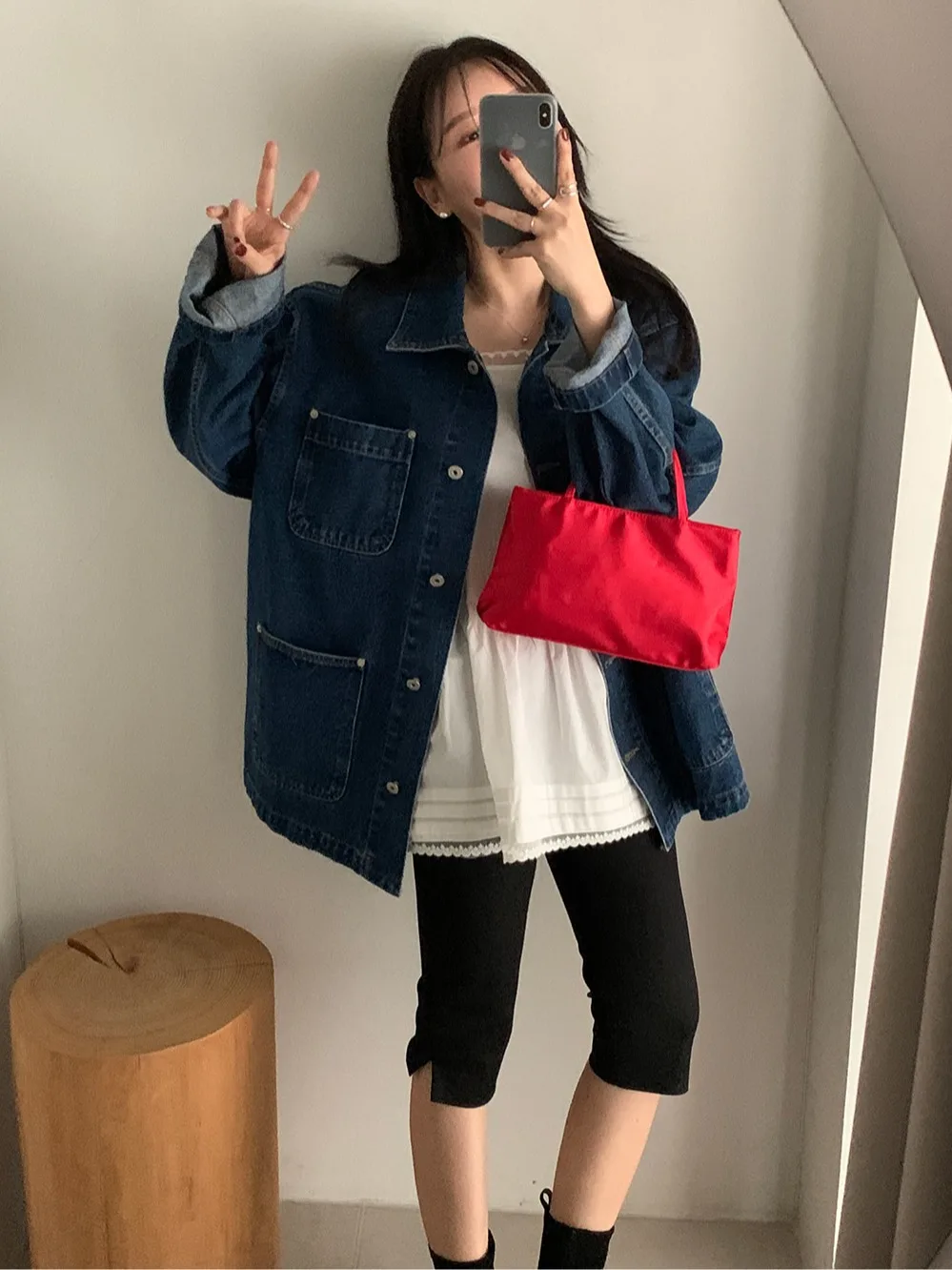 Chic Vintage Women's Loose Long Sve Denim Jaet Spring New Sle Casual Versatile Outerwear Comfortable Commute Faion 
Chic Vintage Women's Loose Long Sve Denim Jaet Spring New Sle Casual Versatile Outerwear Comfortable Commute Faion