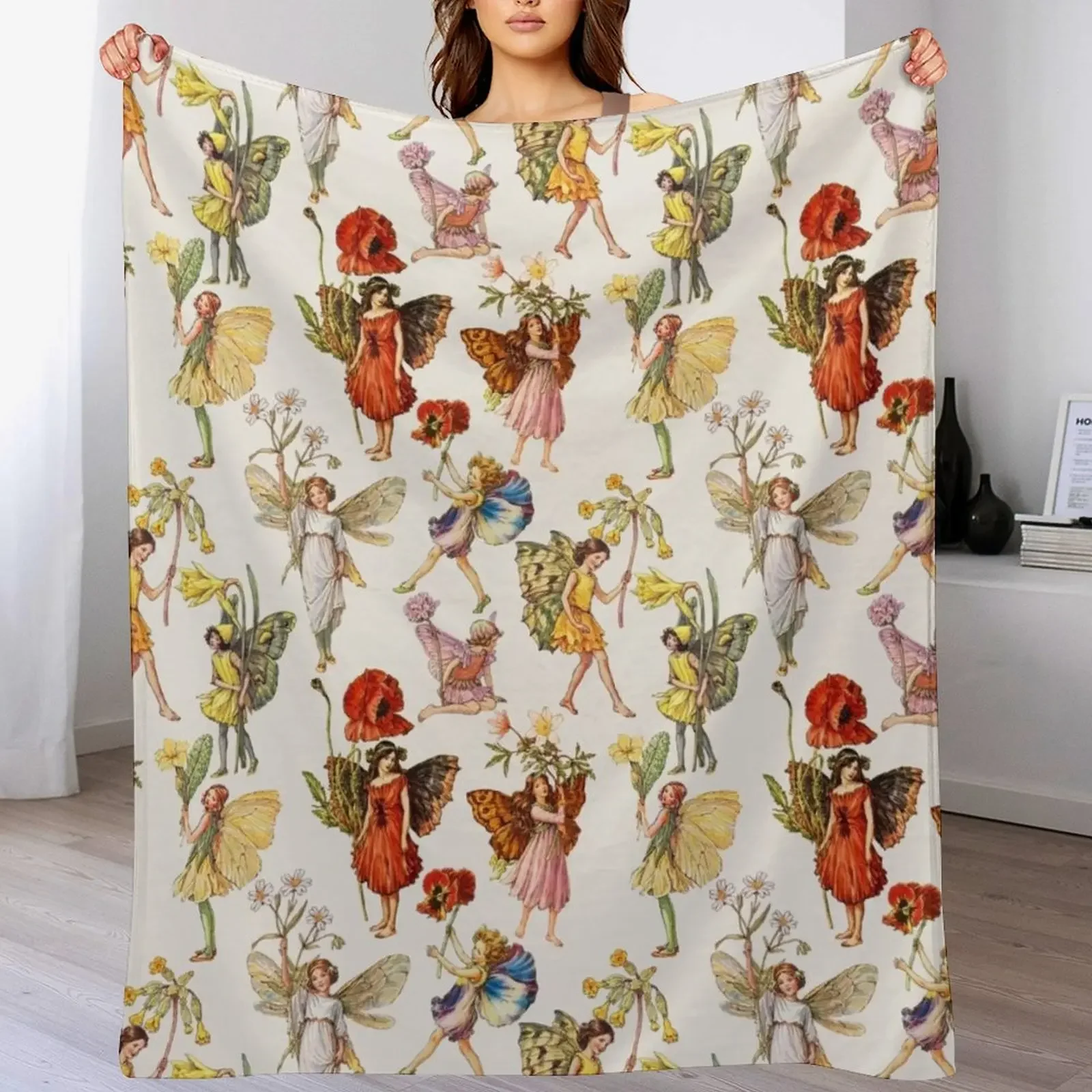 Victorian Flower Fairies Throw Blanket Portable Lightweight Blanket for Travel Camping
Victorian Flower Fairies Throw Blanket Portable Lightweight Blanket for Travel Camping