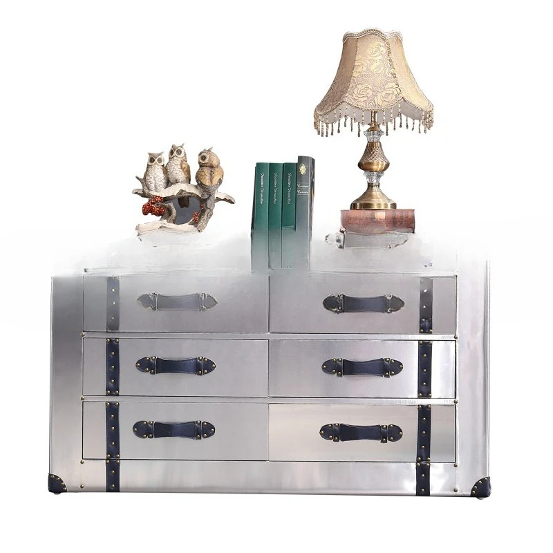 American antique six-chest cabinet, bedroom locker, retro aluminum leather
American antique six-chest cabinet, bedroom locker, retro aluminum leather