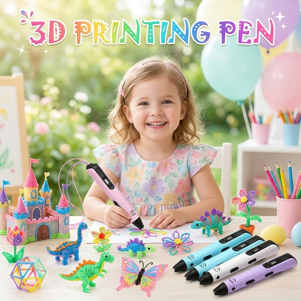 3D Printing Pen Kids with LED Display Creative DIY Drawing Pen Non-Toxic PLA Filament Art Craft Pen for Children Boys Girls Gift
3D Printing Pen Kids with LED Display Creative DIY Drawing Pen Non-Toxic PLA Filament Art Craft Pen for Children Boys Girls Gift