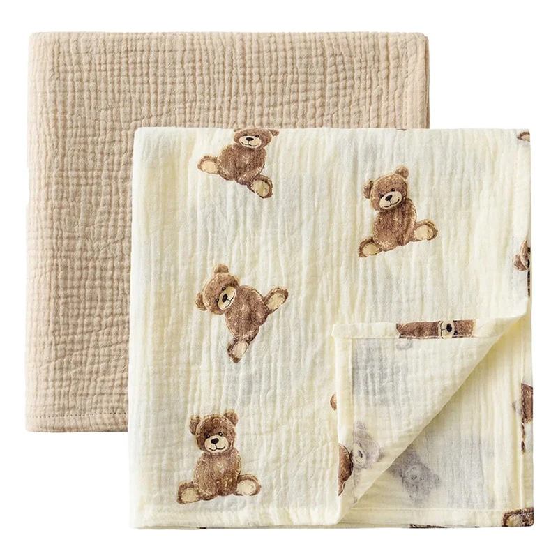1PCS Muslin Swaddle Blankets Soft Cotton Receiving Baby Blanket 39x39in Cute Bear Print Swaddling Wrap for Unisex Newborn
1PCS Muslin Swaddle Blankets Soft Cotton Receiving Baby Blanket 39x39in Cute Bear Print Swaddling Wrap for Unisex Newborn
